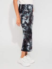 Radiana Falda ajustada de cintura alta con efecto tie-dye, informal para niña preadolescente - Multicolor - Ver 1