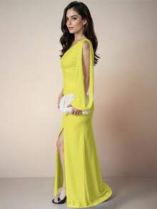 Women Long Dresses - Yellow - View 2