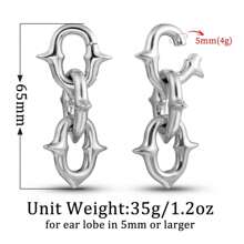 1 件 316 不锈钢尖刺朋克耳坠挂钩拉伸器穿孔女士男士身体首饰耳环 5 毫米 4 克 - 長的 - 查看 9