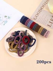 10/20/30/50 件装女童彩色发带套装尼龙弹力橡皮筋儿童马尾辫发箍儿童发饰