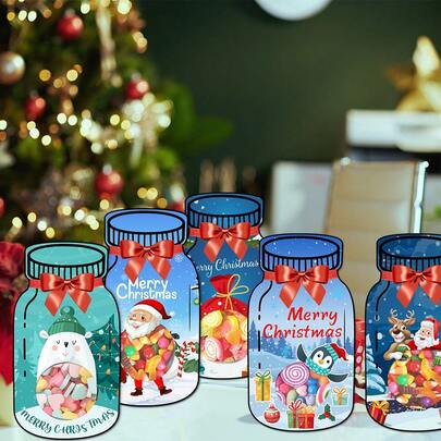 Christmas Cartoon Santa Claus Candy Snack Card Bag Decoration Sealing Bag Supplies