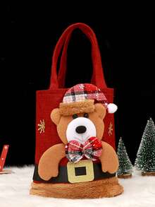 Túi quà tặng búp bê Giáng sinh, Túi đựng đồ ăn nhẹ, Túi quà tặng vải lanh Giáng sinh có thiết kế khóa kéo, Túi quà tặng Giáng sinh có dây rút hình ông già Noel, người tuyết, tuần lộc 3D dễ thương, Túi quà tặng Giáng sinh bằng vải có thể tái sử dụng, Thích hợp cho các bữa tiệc và ngày lễ - Nhiều màu - Xem 14