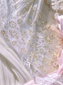 Autumn New Style 1pc 5D Nail Art Stickers Metal Noble And Elegant Nail Stickers, Light Mature Style Nail Stickers, Gold-Rimmed Scepter Ornaments Adhesive Nail Art Stickers Decals Manicure Charms - Multicolor - View 5