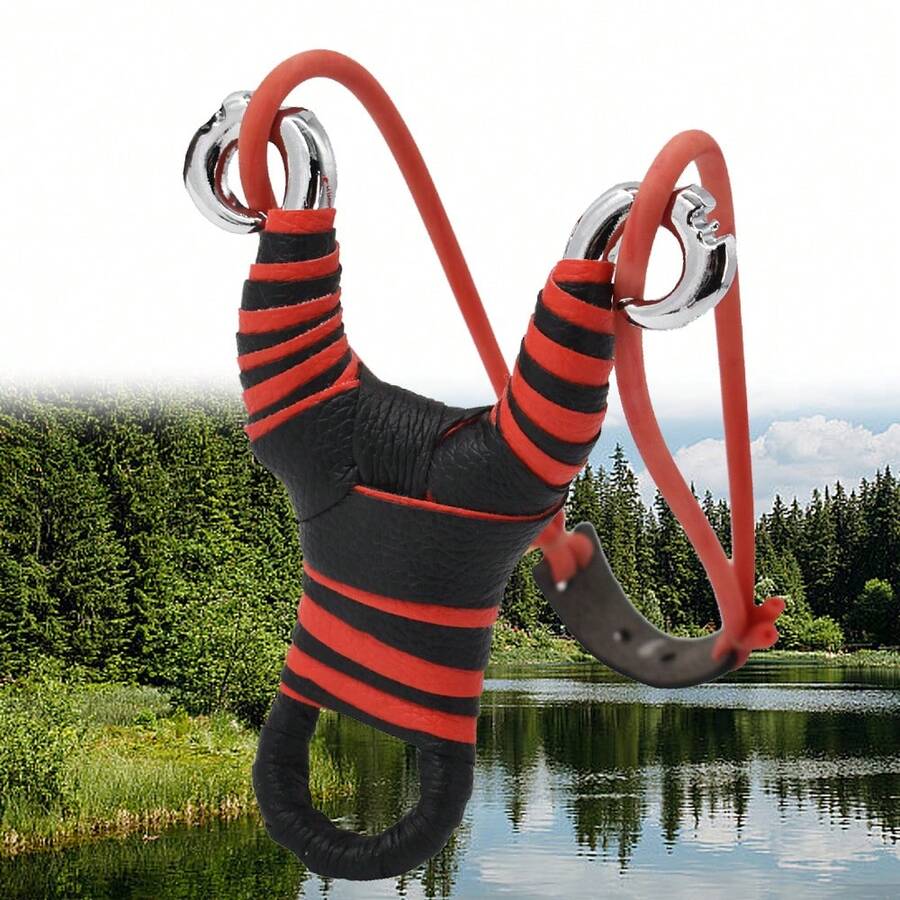 1pc Outdoor Hunting Recurve Slingshot, Comes With 1 Rubber Band, Suitable For Outdoor Shooting Entertainment And Hunting Games, A Great Gift For Outdoor Slingshot Enthusiasts - Reddish Black - View 1