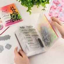 CYFUN DESIGN 1 Pc A6/Large Size Clear Sticker Photo Storage Album Stamp Cutting Dies Storage Book Organizer Folder - Clear - View 4