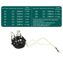 6个碳钢丝饵笼坠，新款方形饵笼弹簧钩