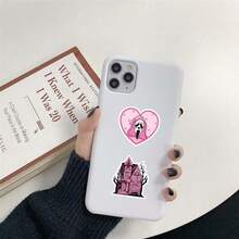 OHOME Halloween Stickers | 52pcs Halloween Party Gifts - Halloween Games Toys Gifts Party Supplies - Crafts Accessories Snacks Bulk Suitable For Classroom, Halloween Party Gifts, Halloween Decorations, New Pink Halloween Graffiti Stickers Cute Ghost Skeleton Decor Stickers For Phone, Skateboard, Cutting Film