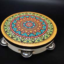 1pc 6-Inch Vibrant Dun'Kun Style Hand Drum - Colorful Mandala Design, PVC Material, Great For Percussionists And Dance Props - Wonderful Halloween, Christmas, Birthday Gift (No Box), Best For Christmas - Multicolor - View 11
