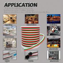 22AWG RGB Extension Cable Wire - Heavy-Duty LED Strip Lighting Cord With 3-Pin To 4-Pin Connector, Compatible With WS2812B/WS2811, 3528, 5050 LEDs, 12V/24V DC - For RGB Projects, Neon Signs, Home/Commercial Lighting - Fast Data Transfer & Reliable Power Delivery, LED Lighting Setup, Project Lighting Solutions, Organized Wire Management, Insulation, Flexible Conductors - Red, White and Green - View 7