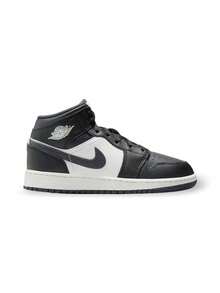 Jordan Air 1 Mid 高帮防滑篮球鞋 女童休闲鞋情侣鞋 DQ8423-010 - 黑色/峰白/暗黑 - 查看 4