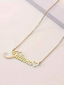 [Custom Necklace] Personalized Name Necklace - Heart Pendant - Multicolor - View 4