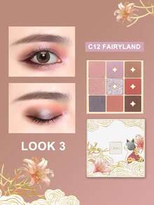 CATKIN 9-Color Matte & Shimmer Eyeshadow Palette, High Pigment Matte & Pearl Eyeshadows, Neutral Eyeshadow Palette "C12 Wonderland" - C12 Fairyland - 查看 10