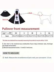 宠物展犬服装，万圣节角色扮演服装，黑白连帽斗篷宠物服装 - 彩色 - 查看 2