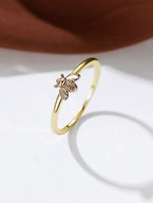 1 pieza Anillo con forma de abeja, apto para uso diario - Amarillo Oro - Ver 2