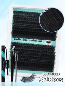 Zestaw 144/180/216/300/648 kępek rzęs D-Roll, sztuczne rzęsy DIY do segmentacji w domu, gęste i puszyste sztuczne rzęsy, z klejem i zabezpieczeniem, szczoteczka do zębów, zestaw pęset, odpowiednie dla początkujących, hybrydowy inteligentny zestaw do przedłużania rzęs 10-16 mm, zestaw DIY: osobiste rzęsy + klej + pęseta + czarna szczoteczka do oczu, łatwy w użyciu, odpowiedni do makijażu i pielęgnacji różnych oczu, na co dzień, na wesele, na imprezę, prezent dla ucznia na powrót do szkoły, zestaw kępek rzęs, rzęsy, sztuczne rzęsy