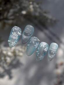 1 件 5D 美甲贴纸圣诞美甲贴纸 5D 浮雕闪亮金色圣诞树指甲贴纸麋鹿花环雪花指甲贴花适合女士女孩冬季假期美甲 DIY 美甲用品