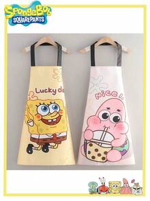 SpongeBob SquarePants 1/2 piezas Delantal de Bob Esponja para niñas de secundaria, nuevo delantal de ropa de trabajo con diseño de dibujos animados lindos para fiesta, la mejor decoración para crear un ambiente festivo con buenos amigos - Multicolor - Ver 9