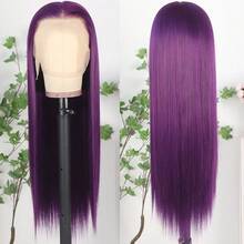 13X6 Platinum White Synthetic Lace Front Wigs 28 Inch Pre Plucked Long Straight Hair Wigs Glueless White Wigs Heat Resistant Fiber Hair Natural Halloween Wigs Platinum Blonde Lace Front Wigs For Women For Daily Christmas Party Cosplay Use - 紫色 - 查看 5