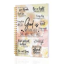 1pc Inspirational Christian Spiral Notebook - "God Is Within Her, She Will Not Fall" Bible Verse Journal, 100 Pages, Religious Gift, Suitable For Women, Students, Office Workers Or Daily Use, Motivational Notebook - A5 - View 1