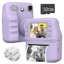 Instant Print Digital Camera For Men, Women & Kids - HD Selfie Camera With Built-In More Filters, 1080P Photo/Video Recording,Built-In Rolls Paper - Portable Mini Printer For Travel, Valentine's Day, Christmas, Birthdays, Parties - Best Creative Gift For Couples, Friends, Family(1300mAh Rechargeable Batteries)