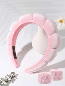 1/3pcs High-Crowned Hair Accessory For Women - Face Washing And Bathing - Face Protection Wristband - Hair Band With Cloud-Shaped Sponge - Makeup Removal Headband - Hair Tying Band - Hair Accessory Set Hair Accessaries