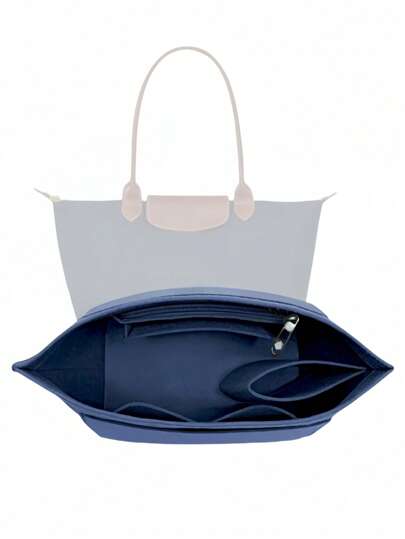 Tote Bag Organizer Insert, Felt Handbag Organizer With Multiple Pockets, Zipper Pouch, Bag In Bag