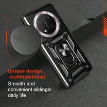 Funda adecuada para Honor X9C 5G/Honor Magic7 Lite 5G/Honor X9B 5G/Honor Magic6 Lite 5G, con soporte de anillo, protección de cámara, a prueba de golpes, antihuellas dactilares y antideslizante - Azul Marino - Ver 6