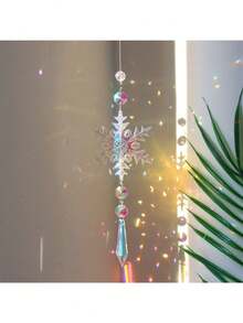 4 قطع زينة كريستالية بشكل نجوم الثلج، مناسبة لتزيين أشجار في فصل الشتاء، قلادات نجوم الثلج الكريستالية، مناسبة لحفلات عيد الميلاد والأعياد السنوية والهدايا (طراز أنيق، متعدد الألوان)