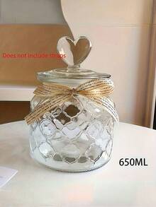 وعاء زجاجي شفاف محكم الإغلاق بغطاء على شكل قلب - زجاجة أمنيات زخرفية، مجموعة الصلاة والكواكب، وعاء تخزين متعدد الاستخدامات قابل لإعادة الاستخدام بشكل دائري للمجوهرات والوجبات الخفيفة وما إلى ذلك، مصنوع من الزجاج، مع غطاء قابل للطي محكم الإغلاق، آمن للغسل في غسالة الأطباق، وعاء زجاجي زخرفي بغطاء على شكل قلب، محكم الإغلاق
