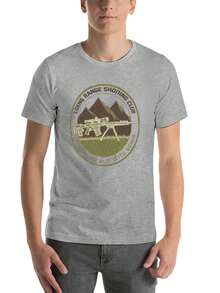 S~5XL Classic  Cotton Tee | Unisex American Size | 180gsm Fabric | Men's Vintage Military Sniper Graphic T-Shirt Funny Long Range Shooting Design Casual Wear Gift For Gun Enthusiasts Print | Beach & Casual Wear - 灰色 - 查看 7