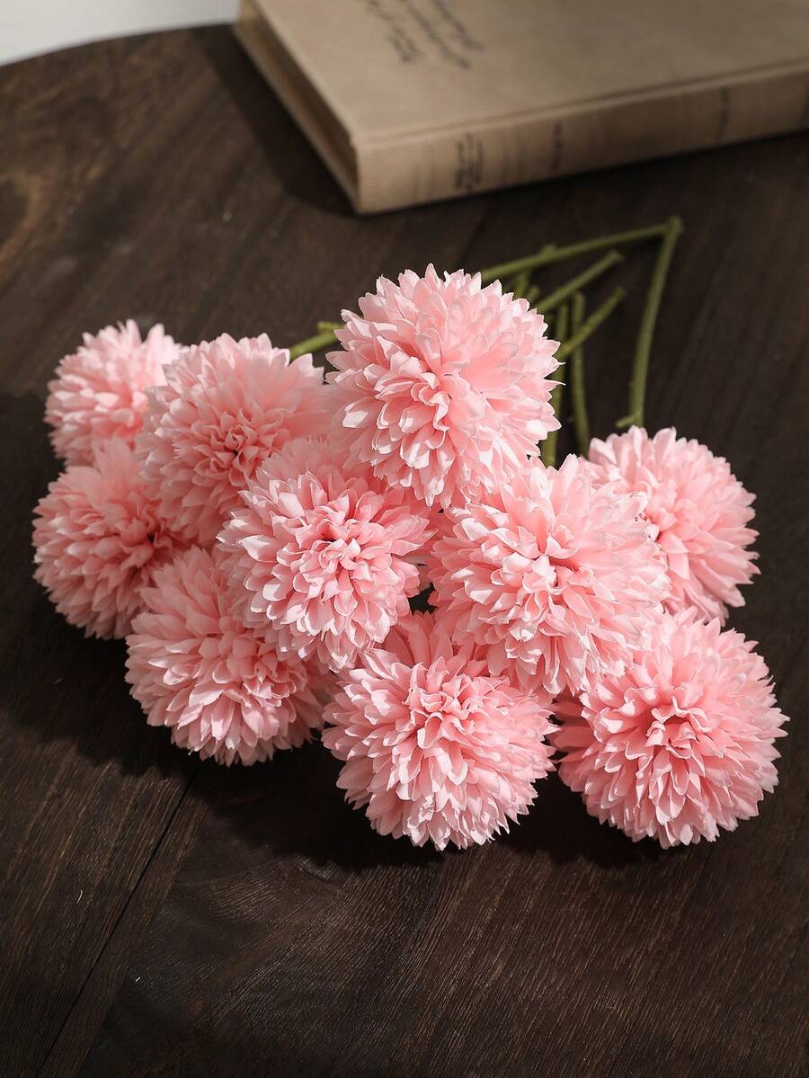 6 朵人造菊花，适用于家居装饰、圣诞节装饰、万圣节装饰、客厅卧室装饰、人造植物、房间、书桌、花园装饰，是派对和节日的理想礼物