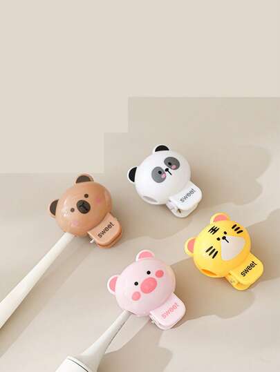 Cute Animal Toothbrush Holder, Travel Toothbrush Case, Dustproof Toothbrush Head Protector Clip, Toothbrush Head Protective Cap, Home & Outdoor Storage Box