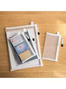 Przezroczysta siatkowa torba na dokumenty z zamkiem błyskawicznym, nylonowa torba na dokumenty, organizer na puzzle, piórnik, torba do przechowywania teczek, artykuły biurowe