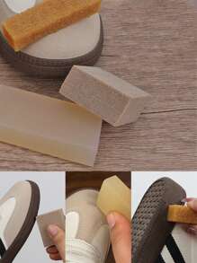 Professional Suede Eraser And Double-Sided Shoe Brush Set - Stain Remover (For Nubuck Leather), White Sneaker Cleaner, Leather Polish And Care Tools - Many - View 6