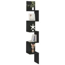 vidaXL Wand-Eckregal Schwarz 20x20x127,5 cm Holzwerkstoff - Schwarz - Übersicht 6