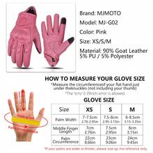 MJMOTO Găng tay lái xe máy nữ màu hồng cổ điển bằng da dê, găng tay đua mô tô địa hình, găng tay bảo hộ cứng cáp cho xe máy, cỡ XS-M. - A - Xem 4