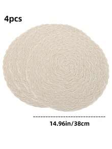 Round Woven Placemats 15 Inch Set Of 4 Bohemian Woven Washable Kitchen Table Placemats For Family Gatherings, Wedding Parties