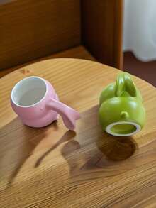 كوب سيراميك مخصص بأذن أرنب قطعة واحدة، كوب إسبريسو لاتيه، كوب رومانسي للأزواج، كوب مشروبات غازية للتجمعات العائلية، كوب مياه للمكتب، هدية - متعدد الألوان - مشاهدة 8