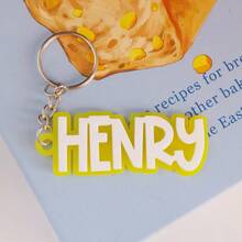 Chaveiro de acrílico personalizado com nome Blod, crachá de acrílico, crachá de mochila, bolsa de fraldas, chaveiros com nome personalizado, crachá de lancheira, chaveiro retrô com nome para o Dia de Ação de Graças, presentes de Natal para crianças, família, namorada, mãe - prateado - Ver 28