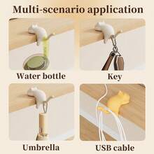 1/3 件可爱猫形桌边挂钩 - 适用于办公桌的线架收纳架、包包挂钩、钥匙扣、创意桌面手提包挂钩，适用于餐厅、咖啡馆、学校 | 装饰挂钩 | 桌面装饰 | 返校用品