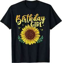 Camiseta de Verano Floral de Girasol, Mariposa y Corazón para Niñas, Mujeres y Niños - Negro 3 - Ver 1