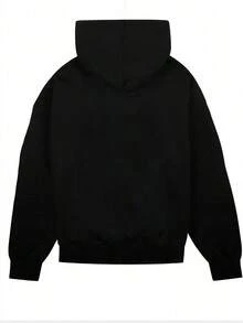 Sudadera con capucha térmica forrada con estampado de "Cool Rabbit" para hombres con cordón ajustable - Blanco - Ver 3
