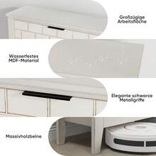 80cm Vintage Schuhschrank in Weiß, freistehender Vintage Schuhschrank im Stil der Mitte des Jahrhunderts, Schuhschrank mit 2 klappbaren Schubladen, geeignet für Flur und Eingangsbereich, Treppenecke