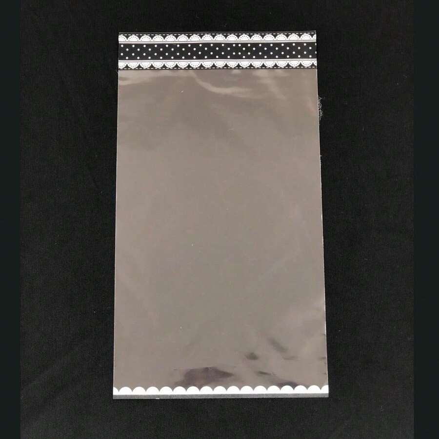 Transparent Decorated Bags 50 Units Sizes To Choose From - 黑色蕾絲 - 查看 1