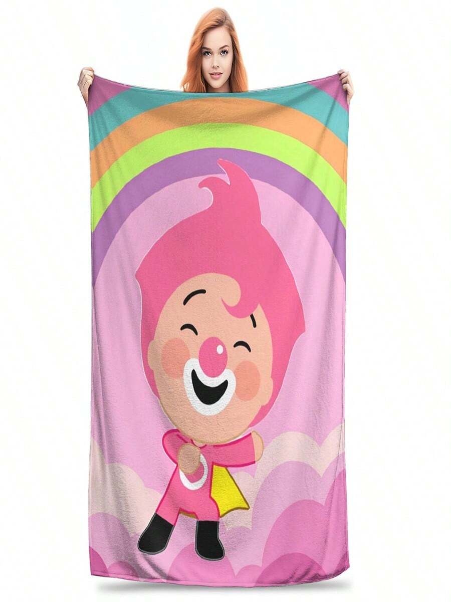 Plims Cartoon Blanket Flannel Funny Warm Throw Blankets For Chair Covering Sofa Summer,_1 - trắng - Xem 1