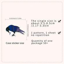 50pcs Gothic Raven Cartoon Animal Dark Horror Halloween Scrapbooking Stickers For Phone Case Decoration - Multicolor - View 3