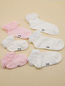 3雙幼兒女童舒適透氣時尚公主風格可愛襪子 - 彩色 - 查看 4