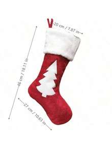 1 Pieza Calcetín Navideño, Calcetín Navideño con Patrón de Árbol de Navidad, Calcetín Navideño de Fieltro Rojo y Blanco para Colgar en la Chimenea, Bolsa de Regalo Adecuada para Fiestas Navideñas, Decoraciones del Hogar, Regalos de Navidad, Decoraciones Navideñas, Decoración de Habitación, Decoraciones Navideñas de Invierno, Regalos de Navidad, Decoración Navideña - Multicolor - Ver 5