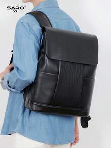 saroxi Mochila de viaje casual de moda para hombres, con tapa abatible, ligera, portátil, adecuada para viajes, campamento, senderismo, escuela, estudiantes, jóvenes, campus, regalo esencial