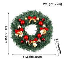 1 pieza Guirnalda artificial de 12 pulgadas con bayas rojas y piñas, decoración de corona de puerta, centro de mesa con velas y accesorios para el hogar en invierno y fiestas navideñas